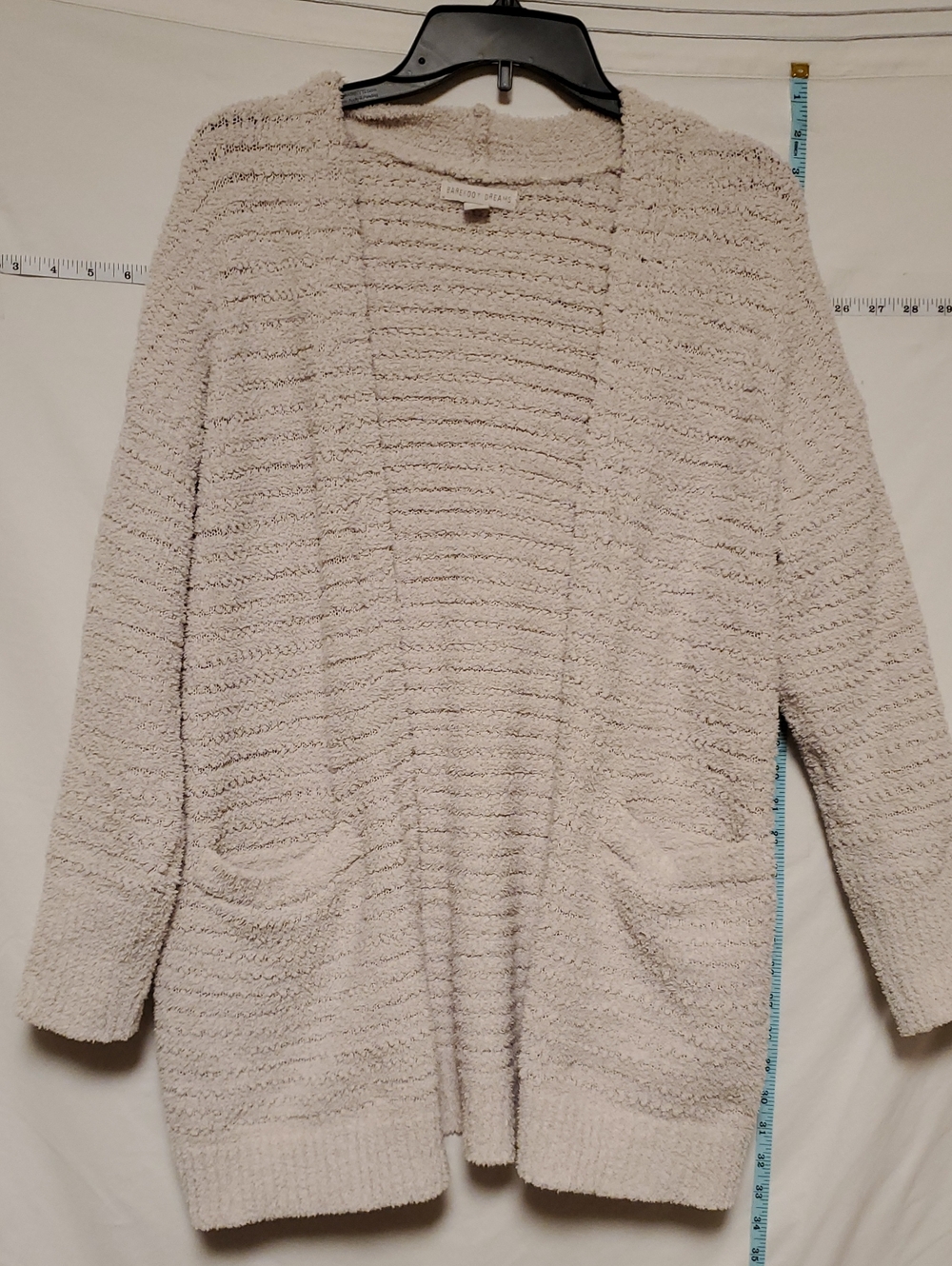 Barefoot Dreams Plush Oversized Cardigan Cream Patch Pockets Sm Cozy Winter